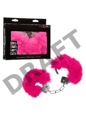 Металлические наручники с искусственным мехом ULTRA FLUFFY FURRY CUFFS-PINK