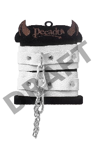 Оковы мини Pecado BDSM, со скруглёнными углами, натуральная кожа, белые