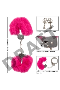 Металлические наручники с искусственным мехом ULTRA FLUFFY FURRY CUFFS-PINK