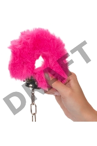 Металлические наручники с искусственным мехом ULTRA FLUFFY FURRY CUFFS-PINK