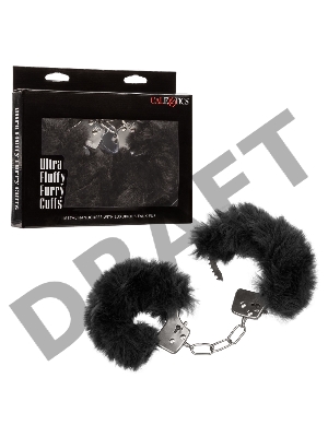 Металлические наручники с искусственным мехом ULTRA FLUFFY FURRY CUFFS-BLACK