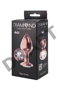 Пробка цвета розового золота с прозрачным кристаллом Diamond Moonstone Shine L - 8,3 см.