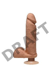The D™ - Perfect D Vibrating 8 - Caramel Вибромассажер реалистик со встроенным мотором на присоске
