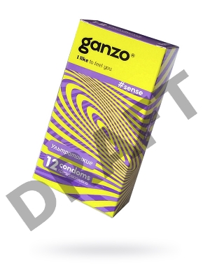 Презервативы Ganzo Sense, тонкие, латекс, 18 см, 12 шт