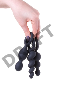 Набор анальных плагов Satisfyer, силикон, чёрный, 13,5 см.