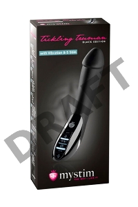 Вибратор Mystim Tickling Truman  силиконовый  с электростимуляцией черный, 27см