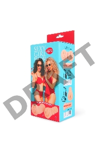 Телесный вибромастурбатор-вагина с комплектом эрекционных колец