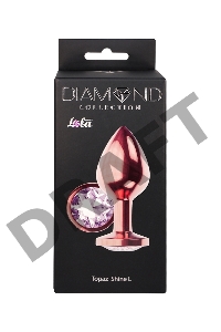 Пробка цвета розового золота с прозрачным кристаллом Diamond Moonstone Shine L - 8,3 см.