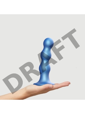 Фаллоимитатор Strap-On-Me Dildo Plug Balls синий металлик L, 16,5 см