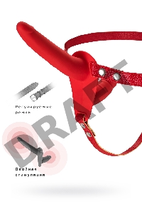 Страпон на креплении Black&Red by TOYFA, силикон, красный, 24 см