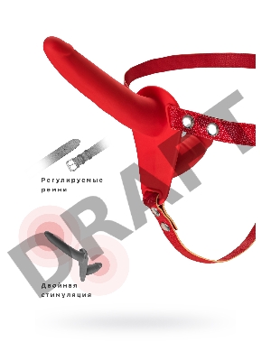 Страпон на креплении Black&Red by TOYFA, силикон, красный, 24 см