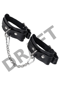 Оковы мини Pecado BDSM, со скруглёнными углами, натуральная кожа, чёрные