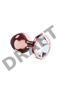 Пробка цвета розового золота с прозрачным кристаллом Diamond Moonstone Shine S - 7,2 см.