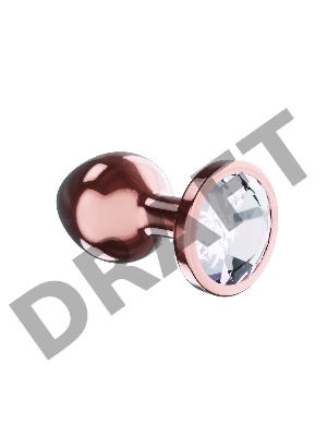 Пробка цвета розового золота с прозрачным кристаллом Diamond Moonstone Shine S - 7,2 см.