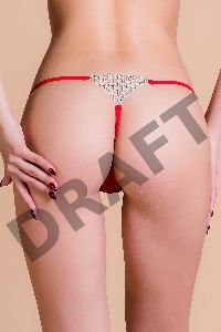 Трусики со стразами Joli Chantal, красный, OS