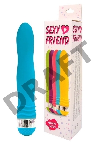 Голубой эргономичный вибратор Sexy Friend - 17,5 см.