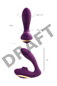 Массажер с двойной стимуляцией L'EROINA by TOYFA Mave, силикон, фиолетовый, 14 см