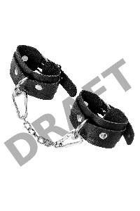 Наручники-браслеты Pecado BDSM, мини со скруглёнными углами, натуральная кожа, чёрные