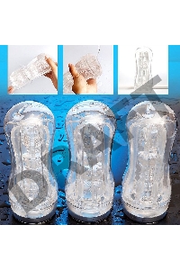 Прозрачный мастурбатор A-Loving с рельефным тоннелем