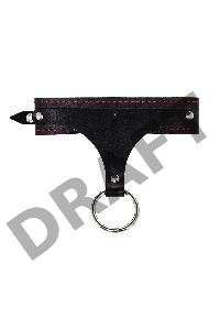 Ошеиник с контрастнои строчкои Pecado BDSM, натуральная кожа, черный
