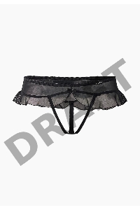 Завлекающие черные трусики с доступом и нежной юбочкой (Easy to love) (L/XL (46-48))