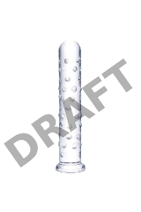 Прямой стеклянный фаллос с массажным рельефом 10 EXTRA LARGE GLASS DILDO