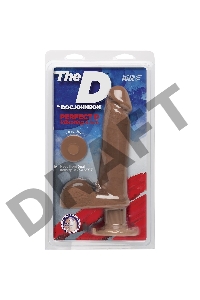 The D™ - Perfect D Vibrating 8 - Caramel Вибромассажер реалистик со встроенным мотором на присоске