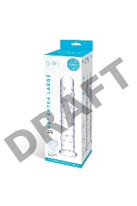 Прямой стеклянный фаллос с массажным рельефом 10 EXTRA LARGE GLASS DILDO