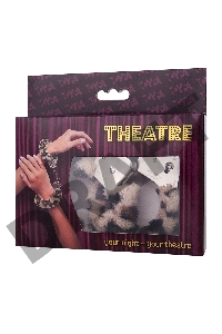 Наручники TOYFA Theatre, меховые, леопардовые, 28 см.