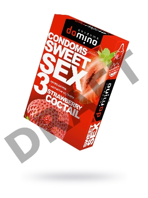 Презервативы Luxe DOMINO  SWEETSEX, клубника  №3  , 18 см