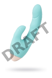 Вибратор с клиторальным стимулятором L'EROINA by TOYFA Crystal, силикон, голубой, 18,3 см