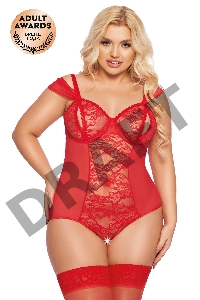 Боди SoftLine Collection Dora, красный, XXXL