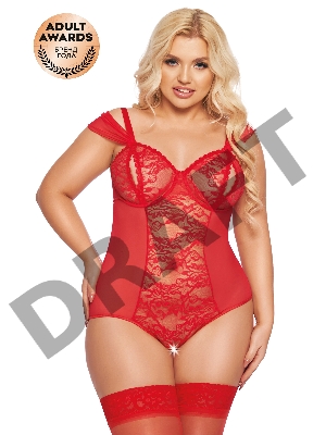 Боди SoftLine Collection Dora, красный, XXXL