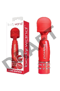 Красный жезловый мини-вибратор с кристаллами Mini Massager Love Edition