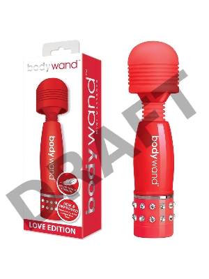 Красный жезловый мини-вибратор с кристаллами Mini Massager Love Edition
