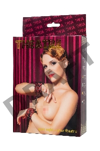Наручники TOYFA Theatre из материала с 3d эффектом, красные, 27 см.