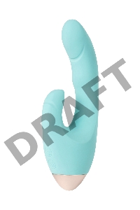 Вибратор с клиторальным стимулятором L'EROINA by TOYFA Crystal, силикон, голубой, 18,3 см