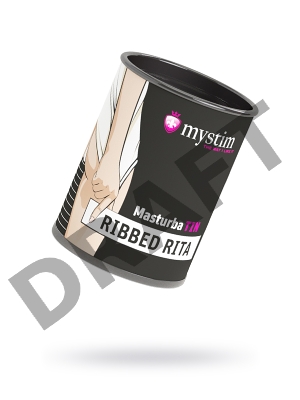 Мастурбатор Mystim MasturbaTIN Ribbed Ritay, TPE, белый, 4,5 см
