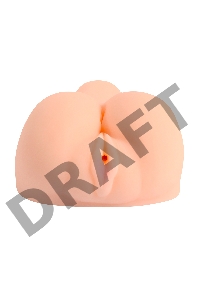 Вибромастурбатор реалистичный вагина+анус, XISE, TPR, телесный, 17 см.