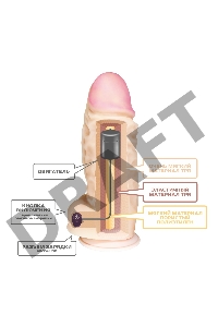 Вибратор СУПЕРГИГАНТ Неоскин на присоске (USB) в коробке, L 335 мм D 107 мм