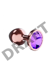 Пробка цвета розового золота с фиолетовым кристаллом Diamond Amethyst Shine S - 7,2 см.
