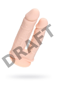 Фаллоимитатор для двойного проникновения RealStick Silicone Armie H, сайлекспан, телесный, 19 см