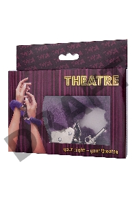 Наручники TOYFA Theatre, меховые, фиолетовые, 28 см.