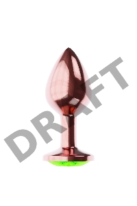 Пробка цвета розового золота с лаймовым кристаллом Diamond Emerald Shine S - 7,2 см.