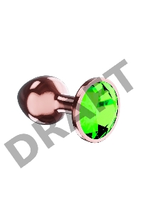 Пробка цвета розового золота с лаймовым кристаллом Diamond Emerald Shine S - 7,2 см.