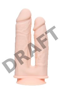 Фаллоимитатор для двойного проникновения RealStick Silicone Armie H, сайлекспан, телесный, 19 см