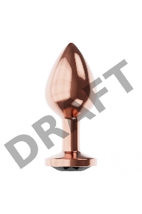 Пробка цвета розового золота с черным кристаллом Diamond Jet Shine S - 7,2 см.