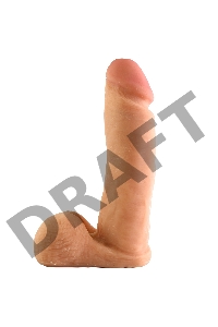 Вибромассажер реалистик 8 с мошонкой на присоске The Realistic Cock UR3 Vibrating 8” - White
