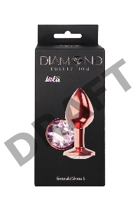 Пробка цвета розового золота с прозрачным кристаллом Diamond Moonstone Shine S - 7,2 см.