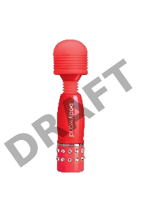 Красный жезловый мини-вибратор с кристаллами Mini Massager Love Edition